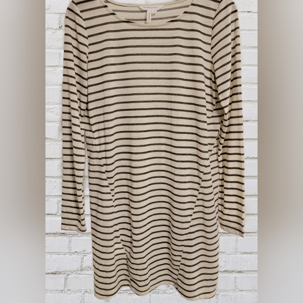 BCBGenertion Striped Long Sleeve Tunic Size Medium